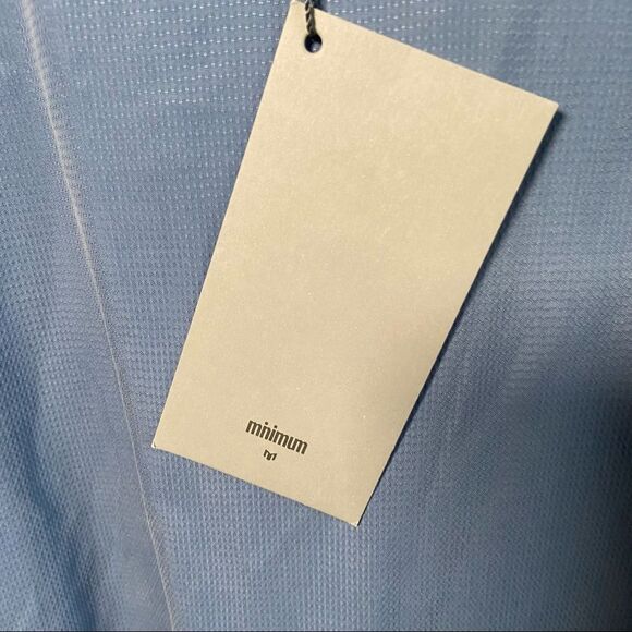 minimum NWT Long Sleeve Curpo Blouse with Ties on Sleeve Sky Blue Medium - Picture 11 of 12